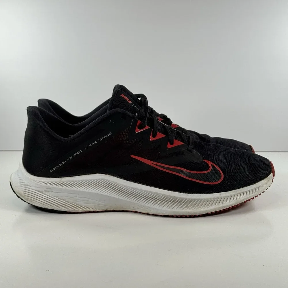 Nike Quest 3‎ Black University Red Sneakers Athletic Running Shoes Men's Size 13